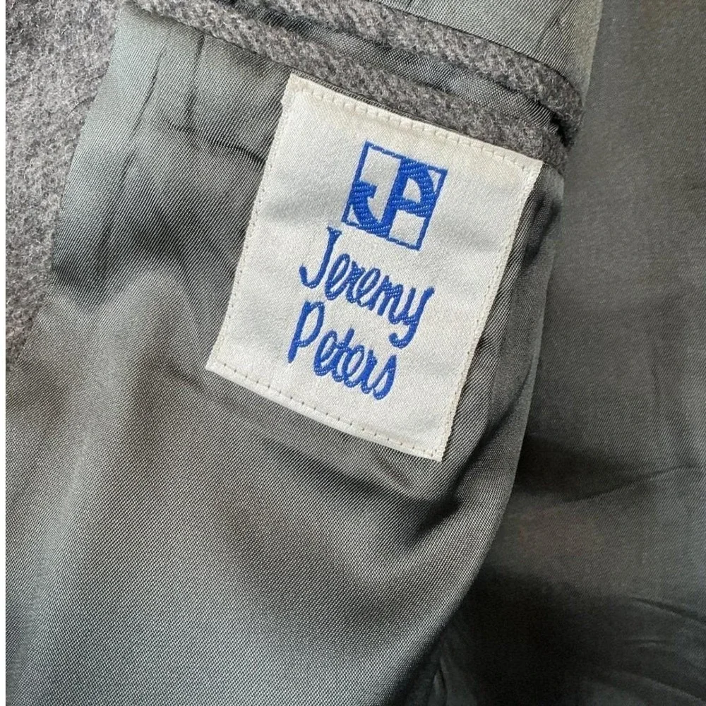 Jeremy Peters Mens Gray Camel Hair Blend Blazer Sport‎ Coat Made in USA Vintage